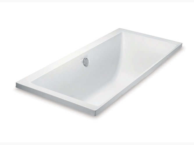 Kohler - Evok  acrylic drop-in bathtub with optional orange pillow